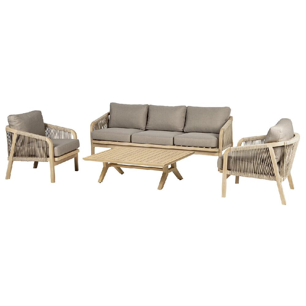 Hesperide Salon De Jardin PAPOUASIE Taupe & Acacia