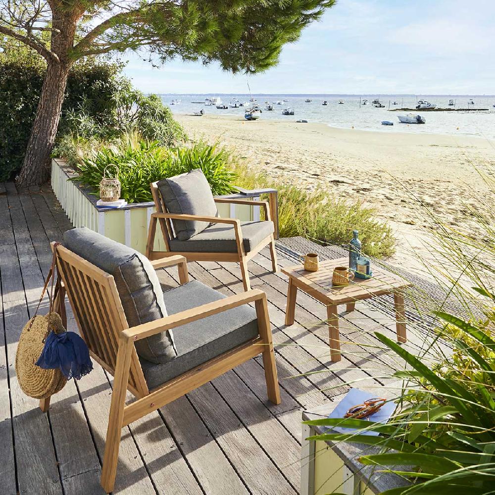 hesperide Salon de jardin TIWI Acacia & Carbone