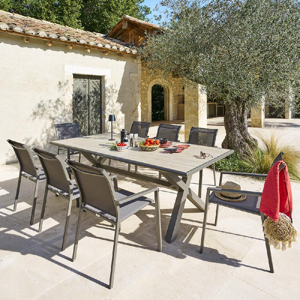 hesperide Table de jardin AXIOME Vanille & Marron