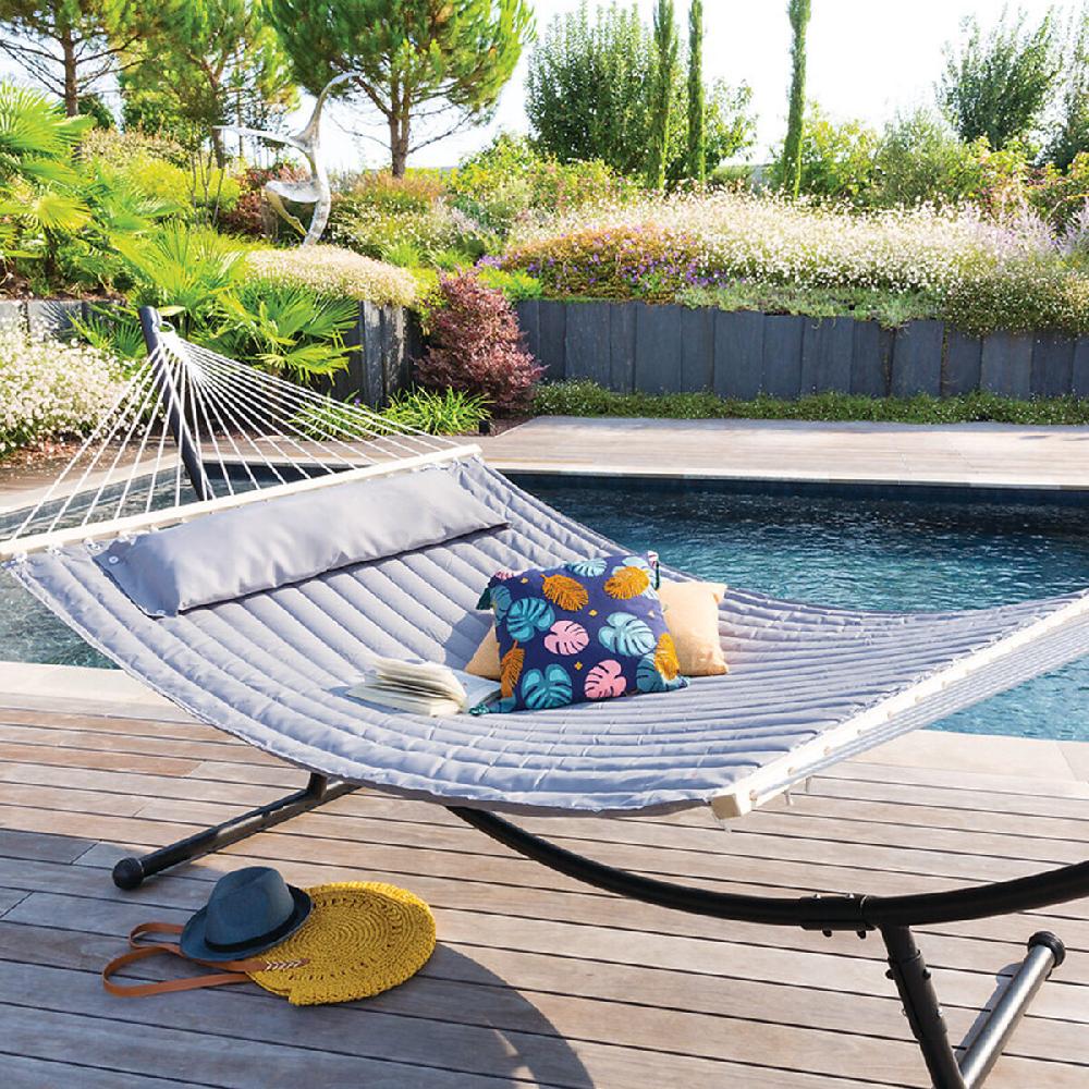 hesperide Toile de hamac matelassé AKIO Gris perle