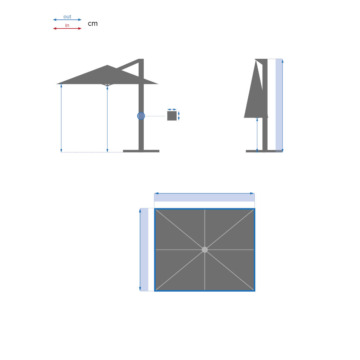 Hesperide Toile De Parasol Droit GALYS Platine