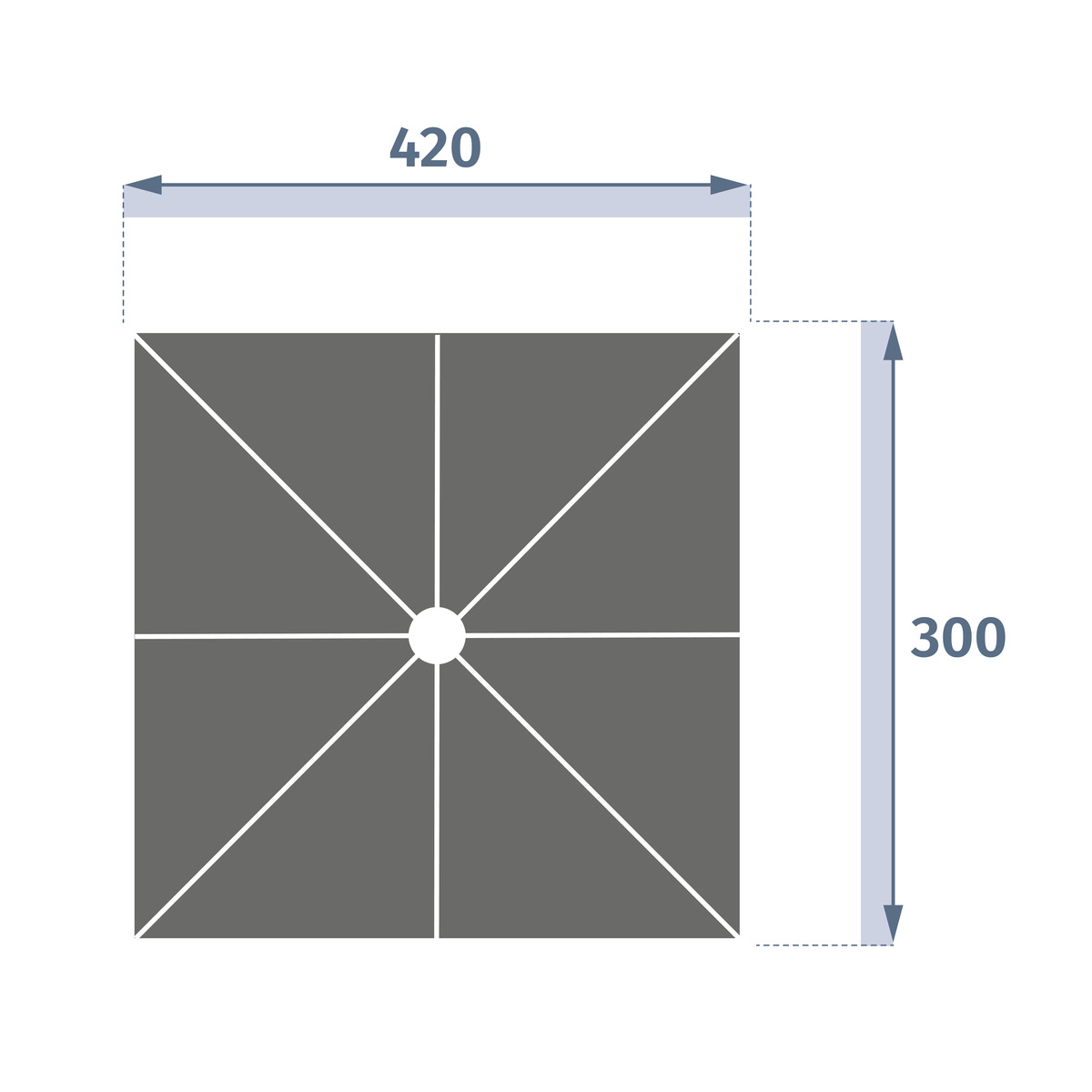 Hesperide Toile De Parasol TIKEO Platine