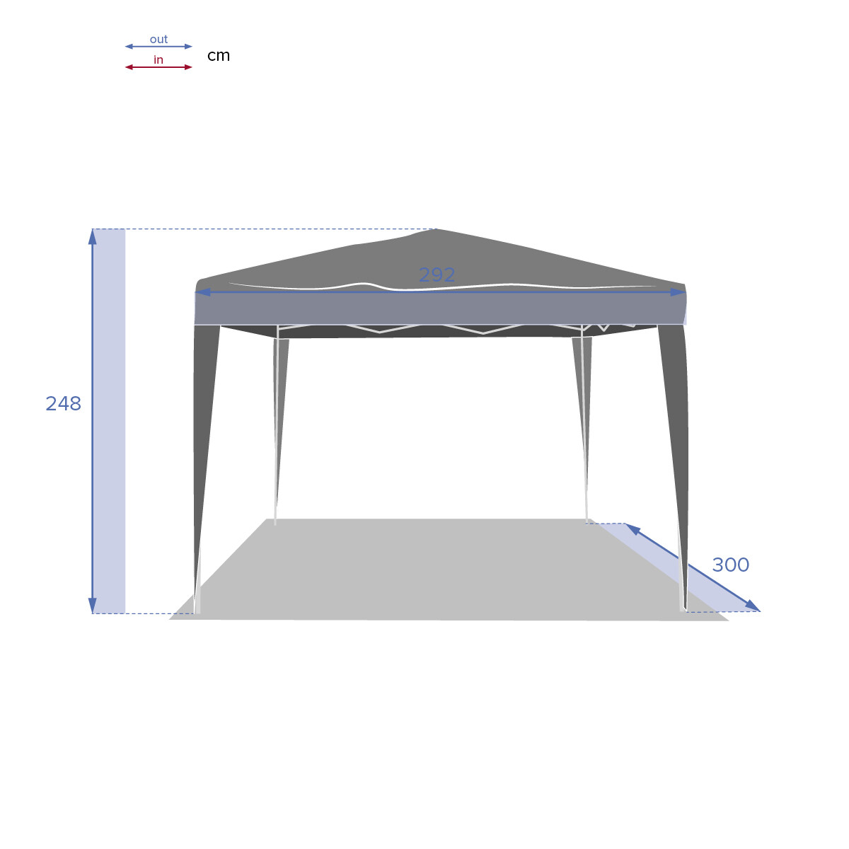 Hesperide Toile De Tonnelle EASY UP Ardoise