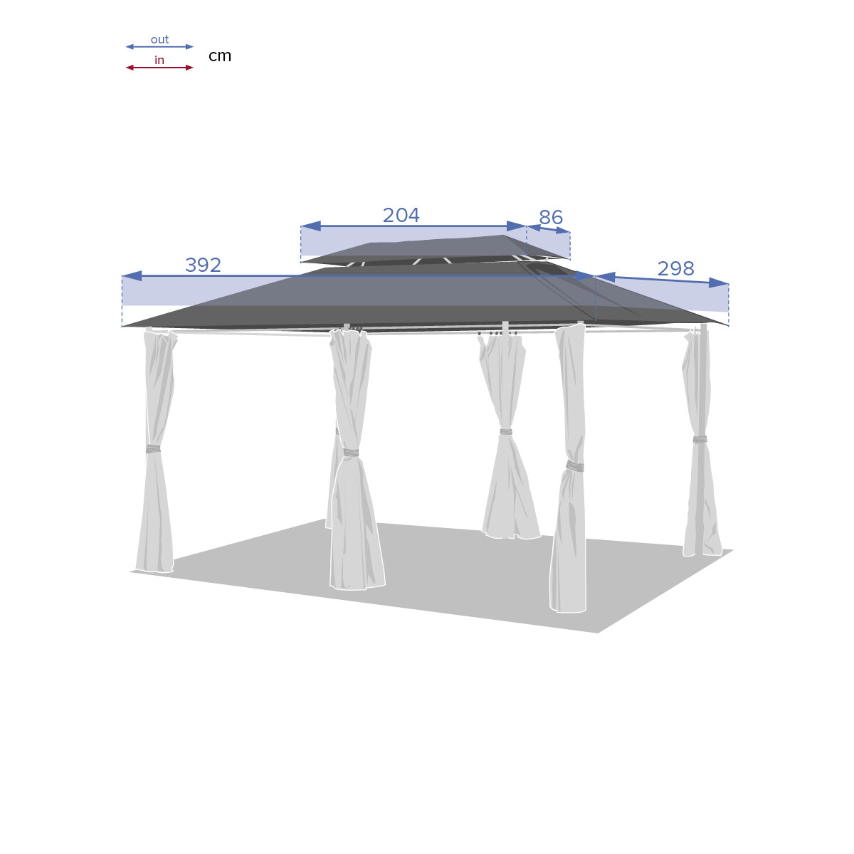Hesperide Toile De Tonnelle THIRA Ardoise