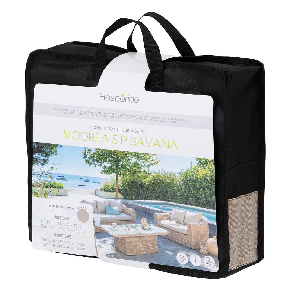 hesperide Housse de coussin pour salon MOORÉA 5 places Savana