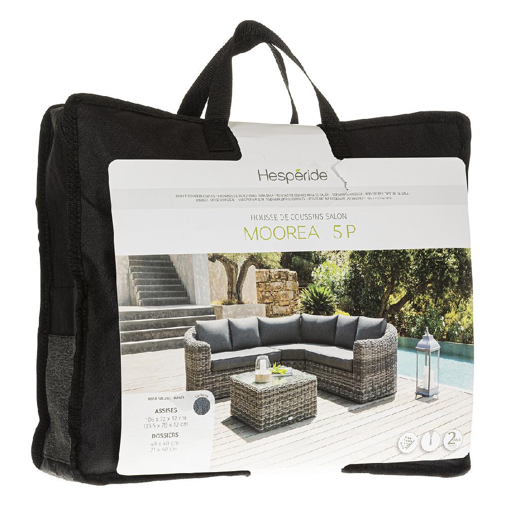hesperide Housse de coussin pour salon MOORÉA 5 places Terre d'ombre