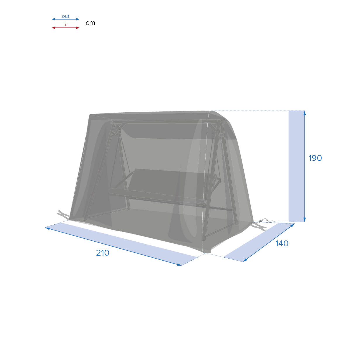 Hesperide Housse De Protection HAMBO Pour Balancelle Gris