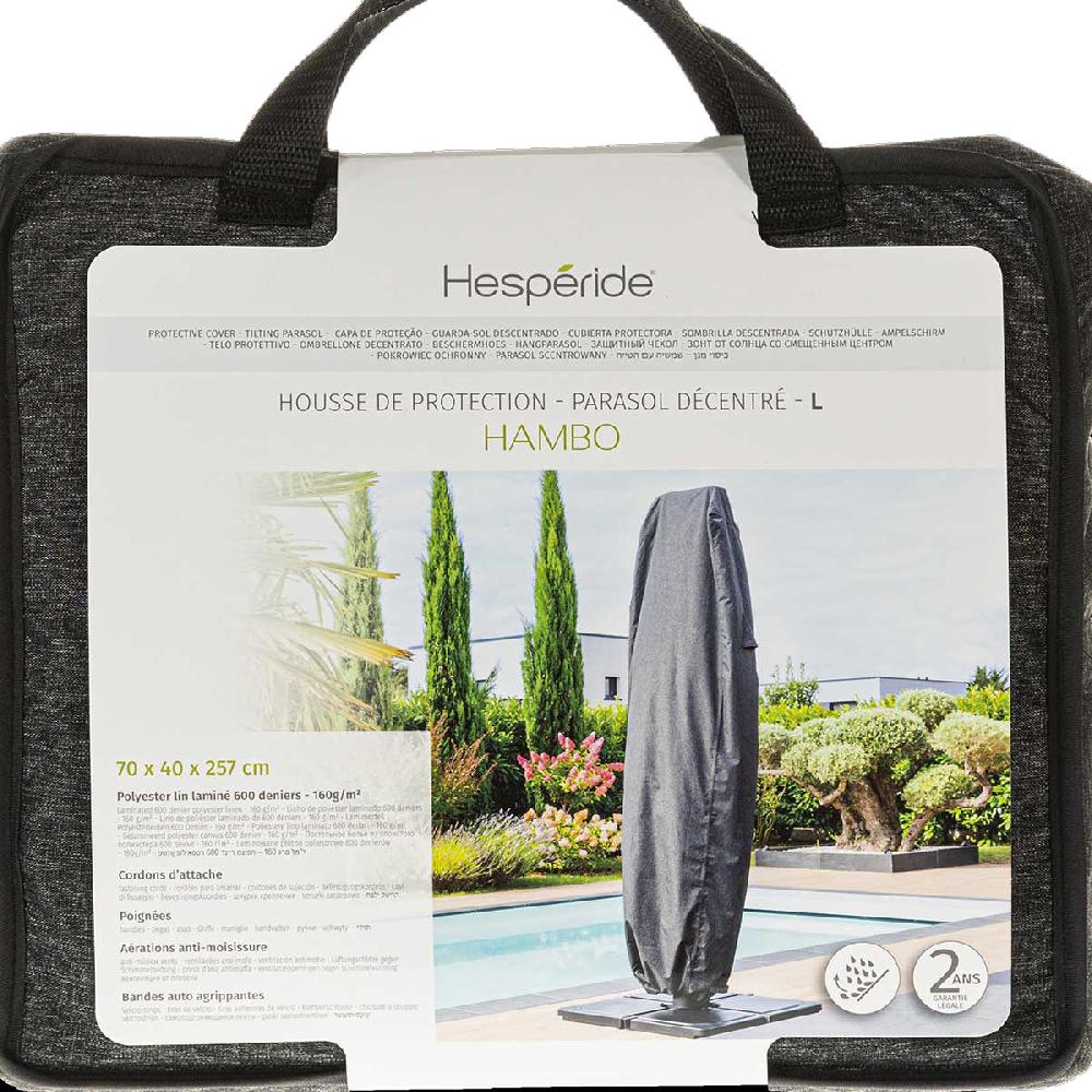 Hesperide Housse De Protection HAMBO Pour Parasol Déporté Gris L
