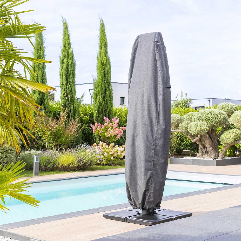 hesperide Housse de protection HAMBO pour parasol déporté Gris S