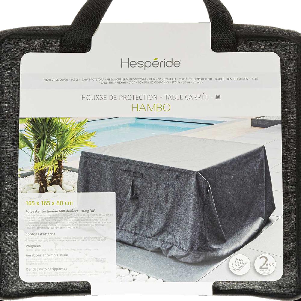 Hesperide Housse De Protection HAMBO Pour Table Carrée Gris M