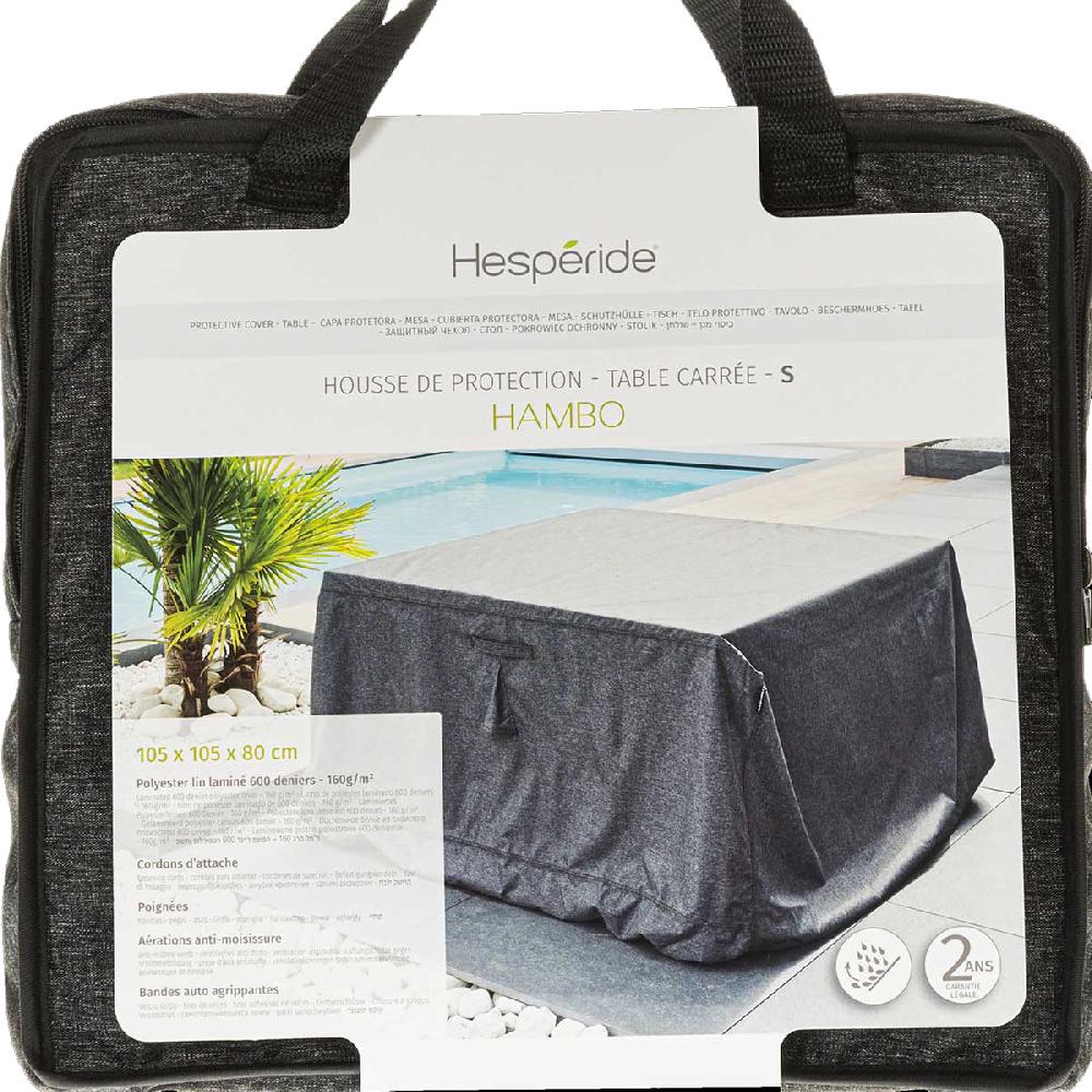 Hesperide Housse De Protection HAMBO Pour Table Carrée Gris S