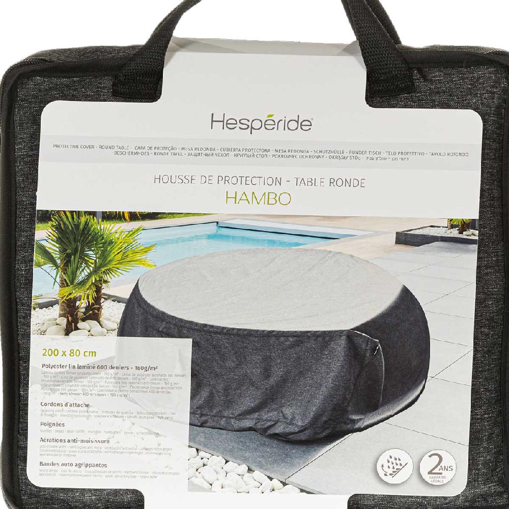 hesperide Housse de protection HAMBO pour table ronde Gris
