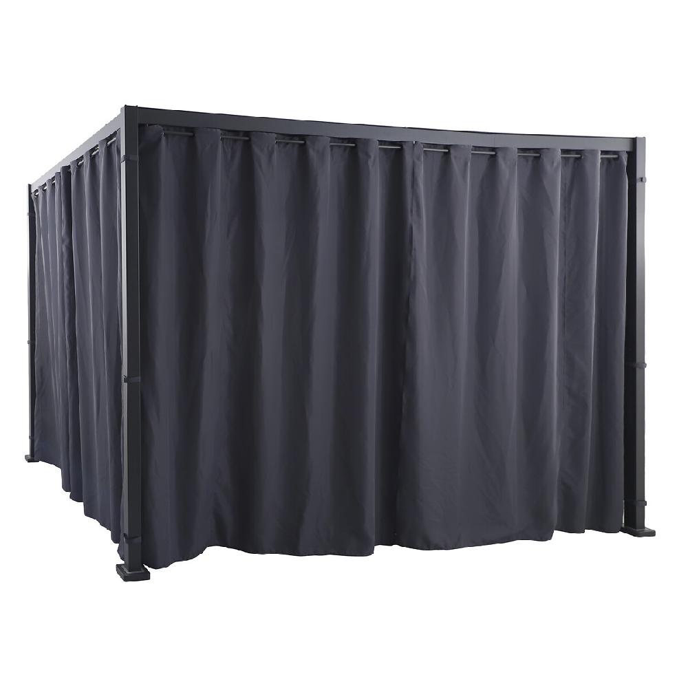 Hesperide Kit De Rideaux Et De Rails Pour Tonnelle ZALYA Graphite & Ardoise