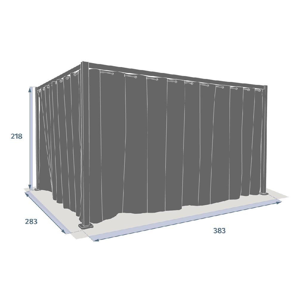 Hesperide Kit De Rideaux Et De Rails Pour Tonnelle ZALYA Graphite & Ardoise