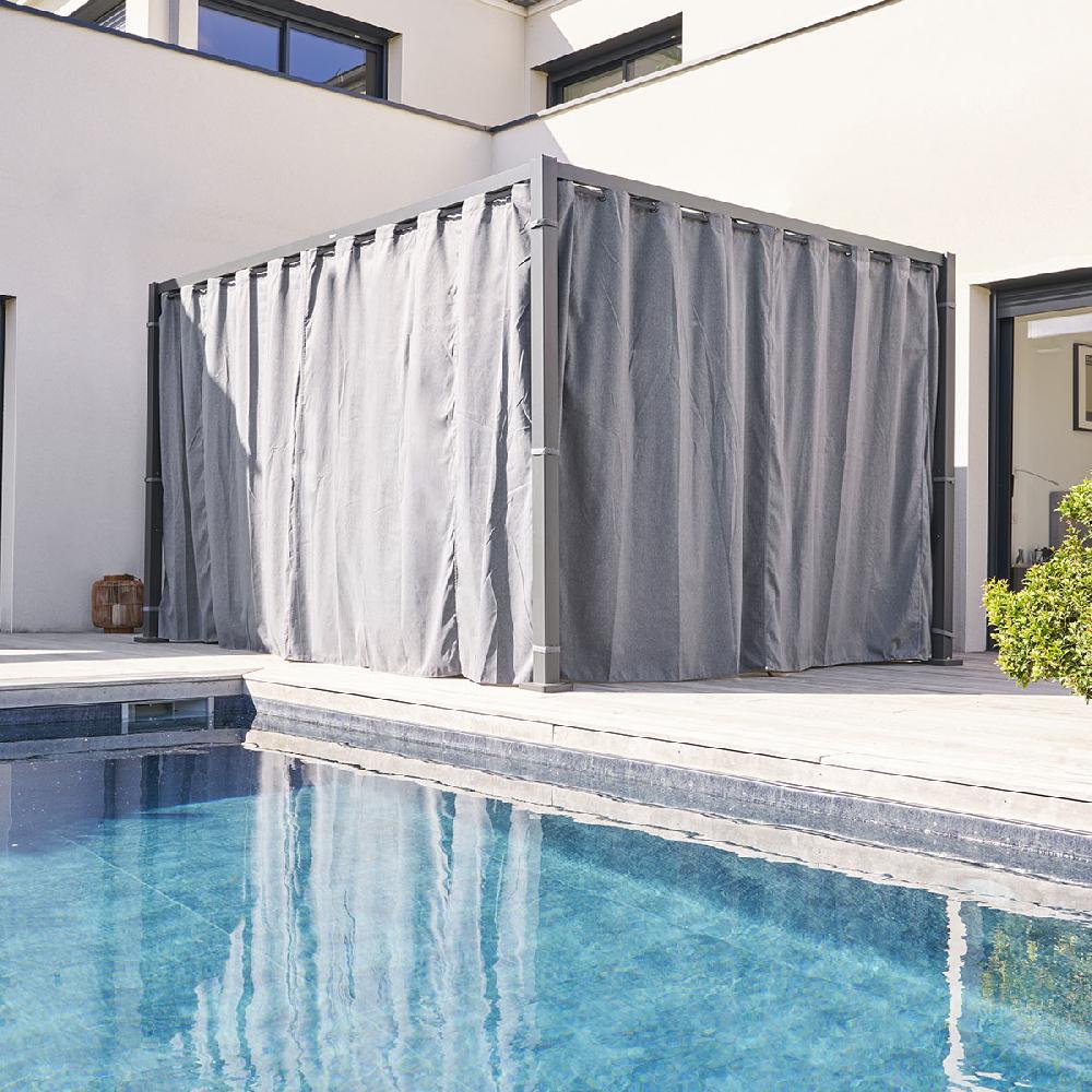 hesperide Kit de rideaux et de rails pour tonnelle ZALYA Graphite & Ardoise