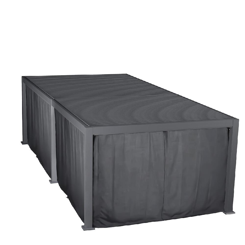 hesperide Kit de rideaux moustiquaires et de rails pour pergola bioclimatique EVORA Ardoise