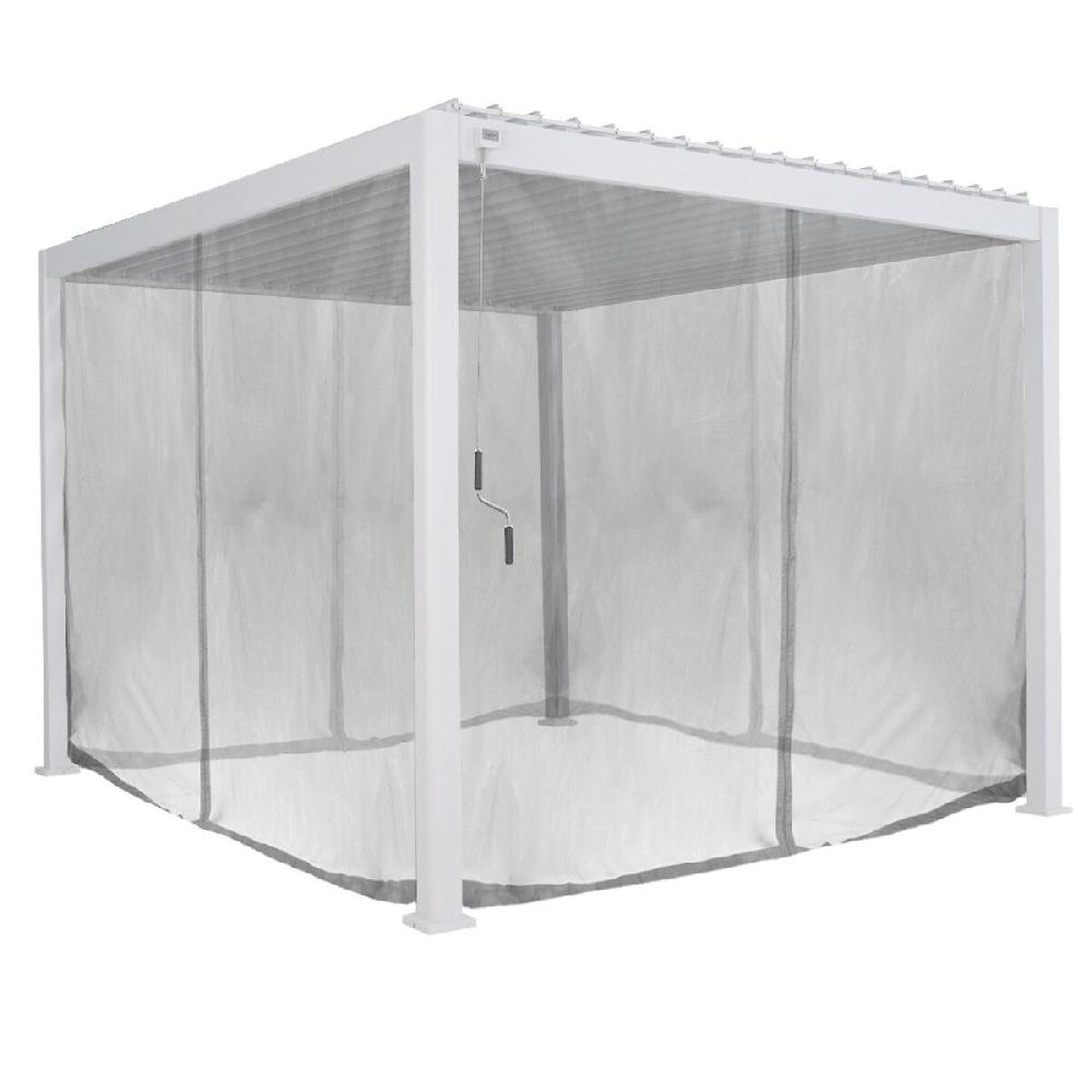 Hesperide Kit De Rideaux Moustiquaires Et Rails Pour Pergola Bioclimatique EVORA Gris Clair