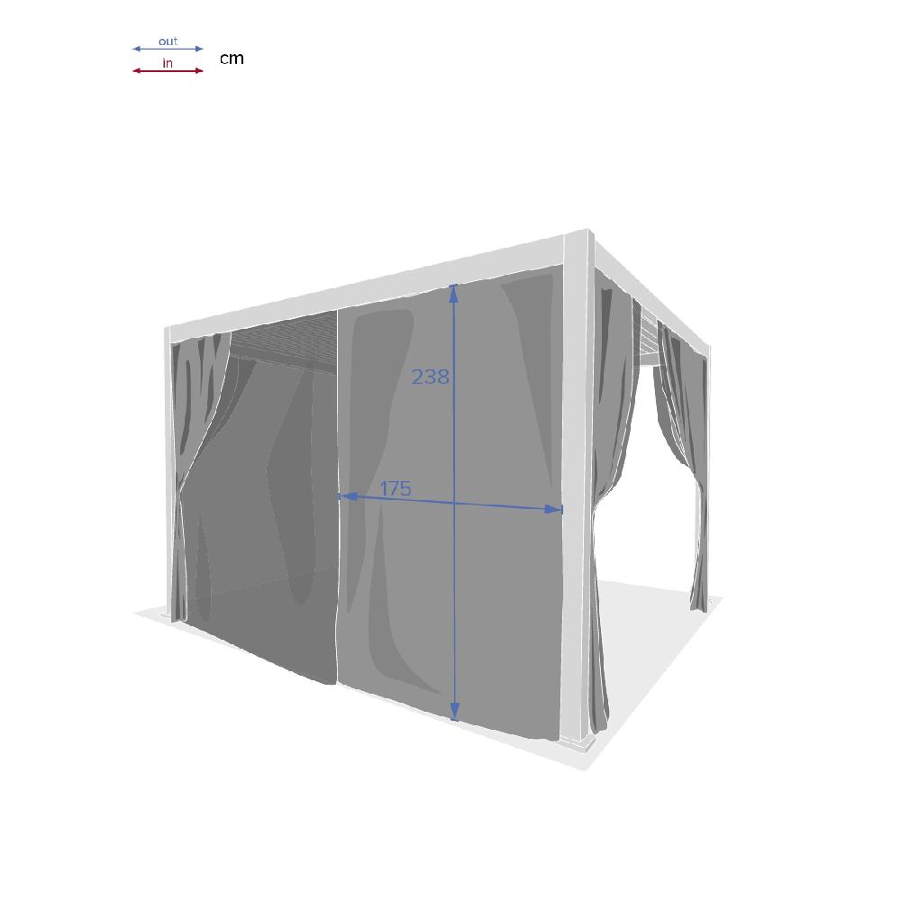 Hesperide Kit De Rideaux Moustiquaires Et Rails Pour Pergola Bioclimatique EVORA Gris Clair
