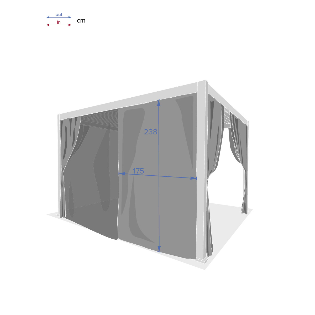 Hesperide Kit De Rideaux Moustiquaires Et Rails Pour Pergola Bioclimatique EVORA Ardoise