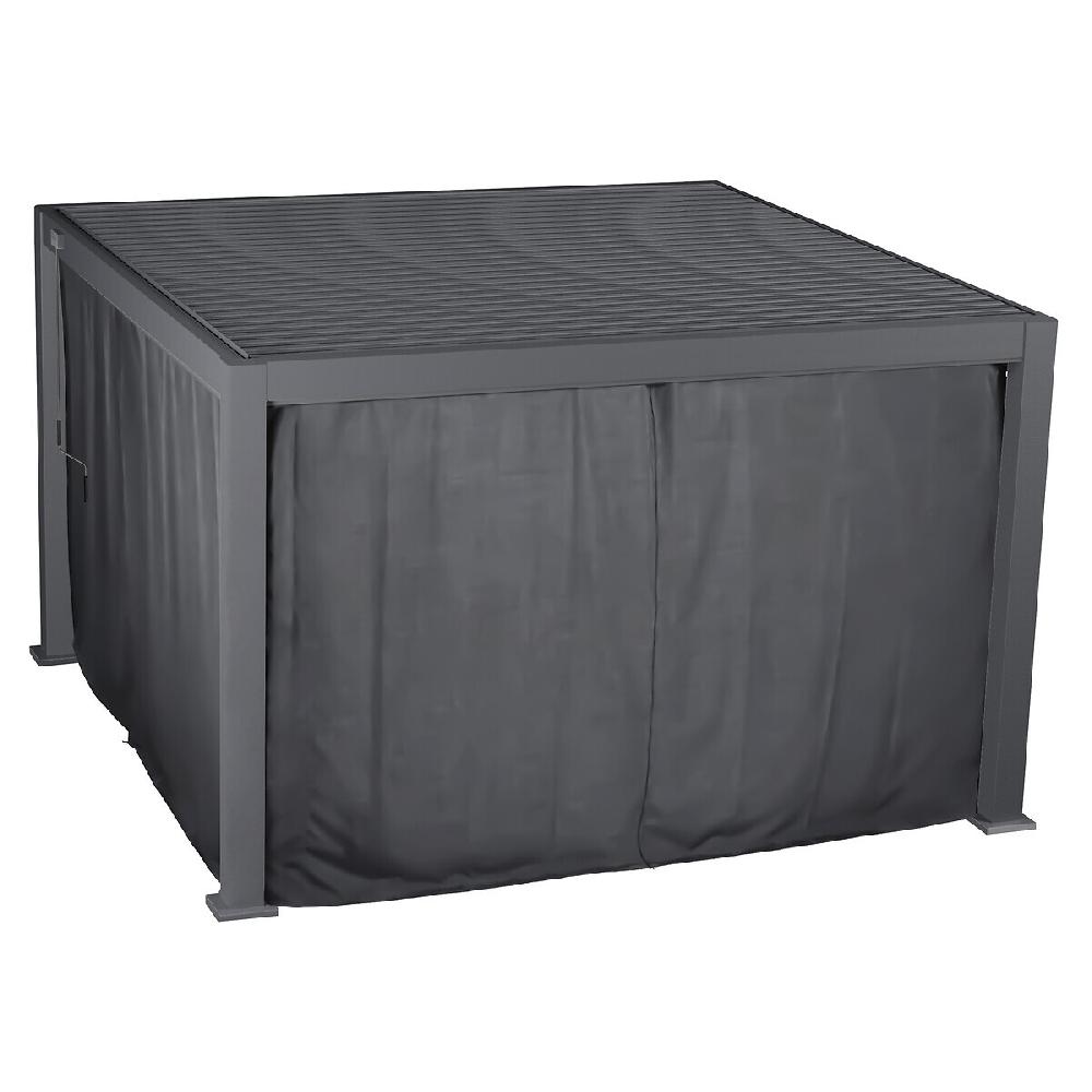 hesperide Kit de rideaux moustiquaires et rails pour pergola bioclimatique EVORA Ardoise