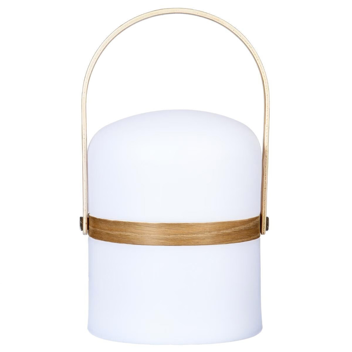 Hesperide Lampe D'extérieur KIARA Rechargeable USB Avec Anse En Bois Blanc