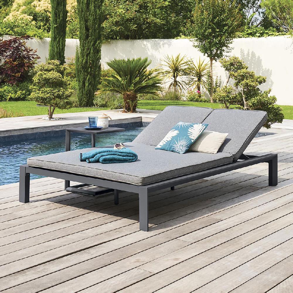 Hesperide Lit De Piscine Double ÉVASION Anthracite & Graphite
