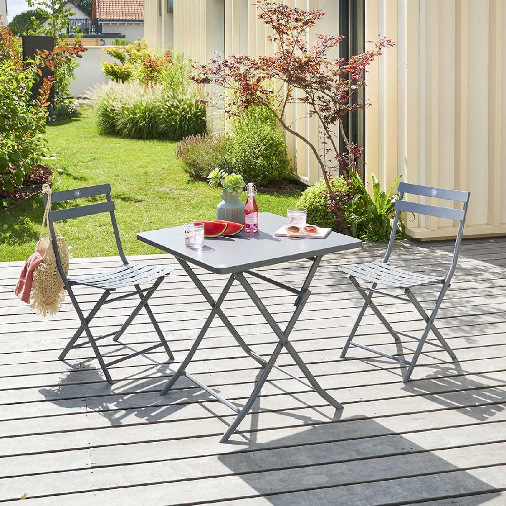 Hesperide Lot De 2 Chaises De Jardin Pliantes GREENSBORO Gris Quartz
