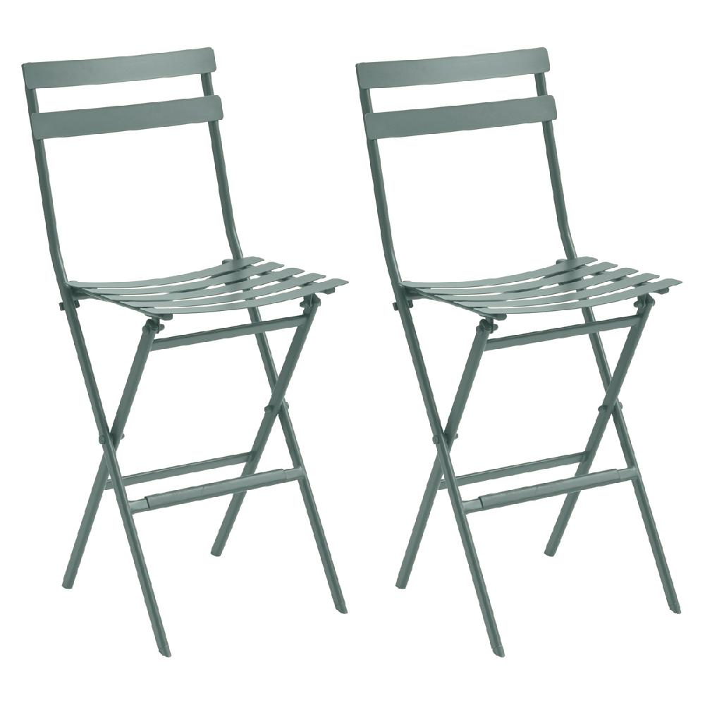 hesperide Lot de 2 chaises hautes pliantes de jardin GREENSBORO Vert olive