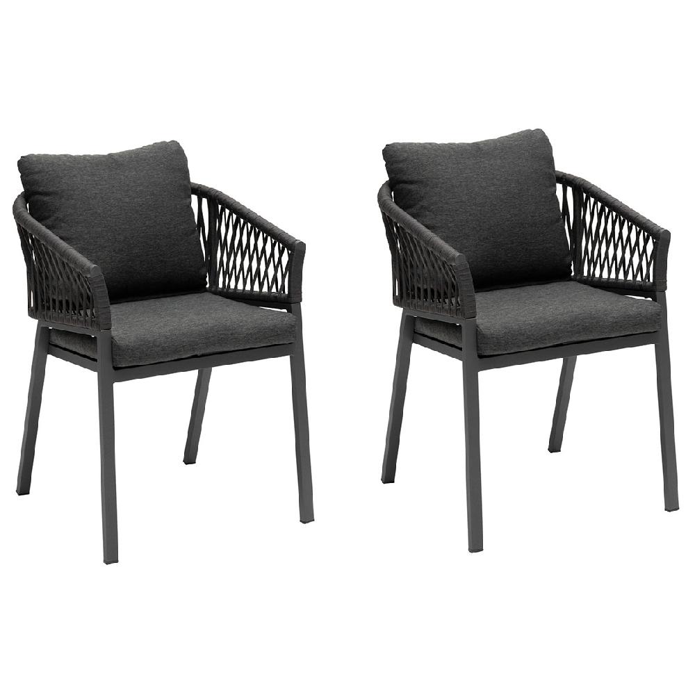 hesperide Lot de 2 fauteuils de jardin ORIENGO Anthracite & Graphite