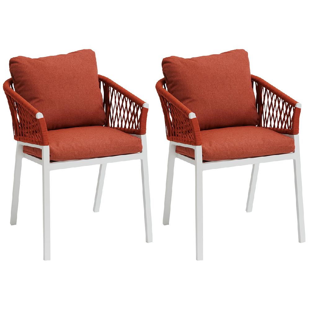 hesperide Lot de 2 fauteuils de jardin ORIENGO Brique & Blanc