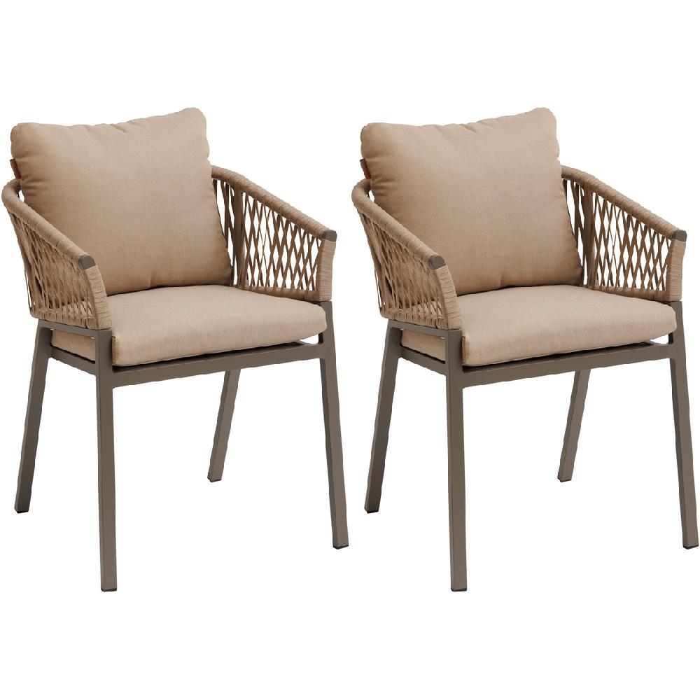 Hesperide Lot De 2 Fauteuils De Jardin ORIENGO Miel & Praline