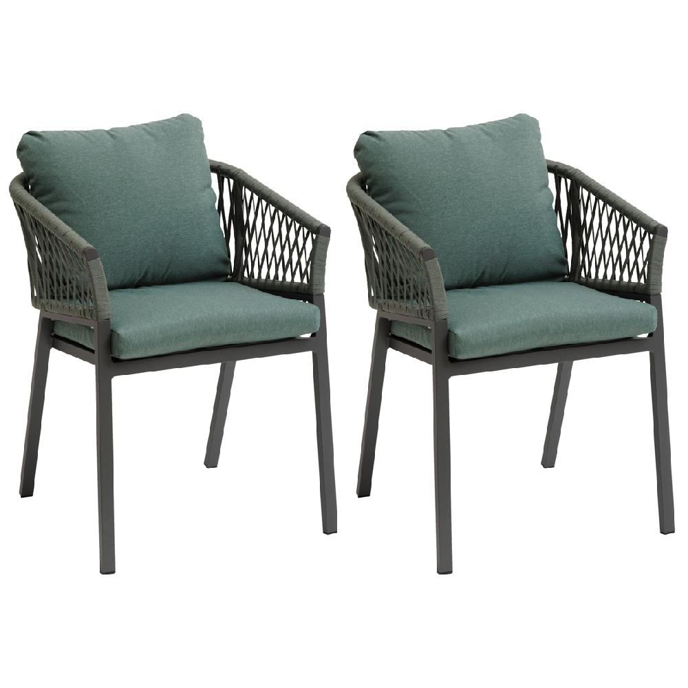 hesperide Lot de 2 fauteuils de jardin ORIENGO Olive & Graphite