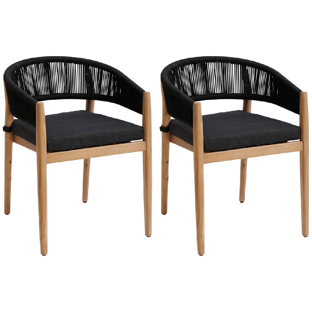 hesperide Lot de 2 fauteuils de jardin TEVIO Anthracite