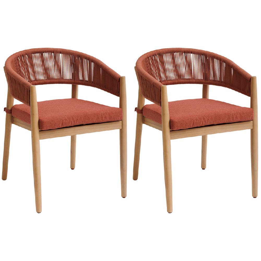 hesperide Lot de 2 fauteuils de jardin TEVIO Brique