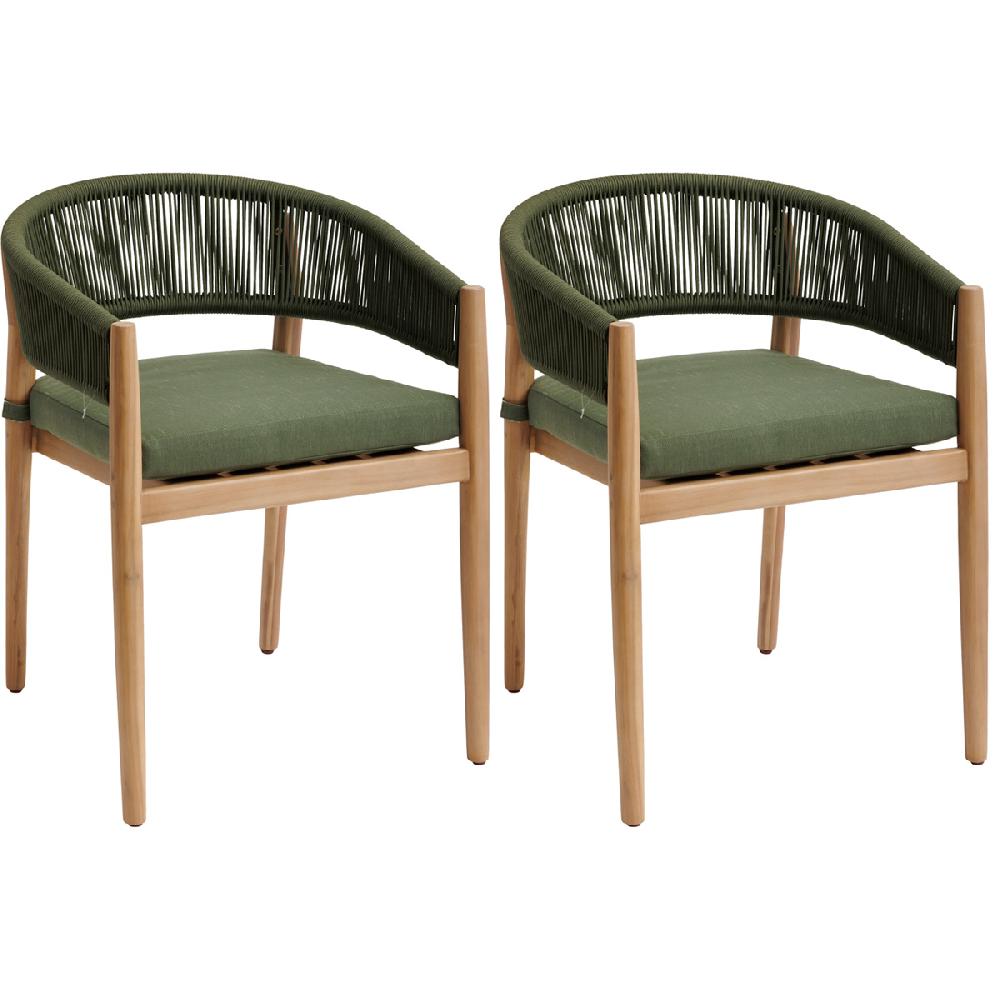 hesperide Lot de 2 fauteuils de jardin TEVIO Vert olive
