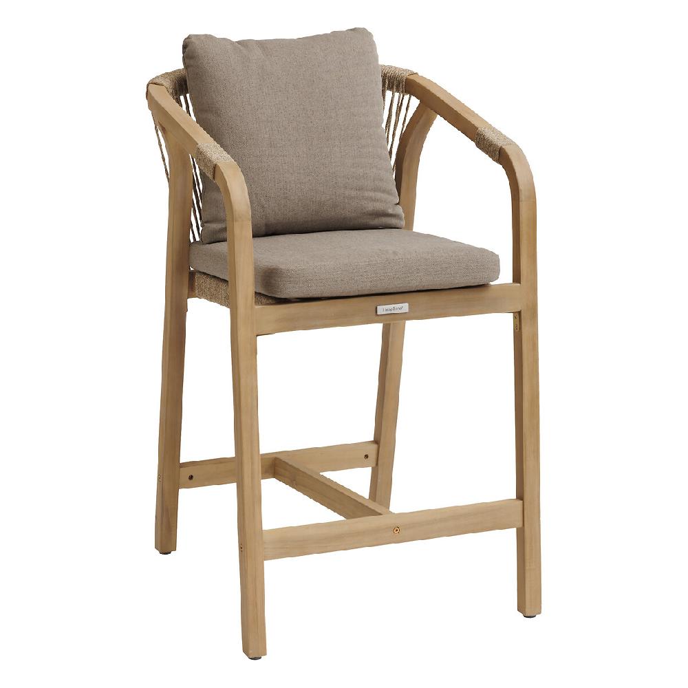 Hesperide Lot De 2 Fauteuils Hauts De Jardin PAPOUASIE Acacia & Taupe