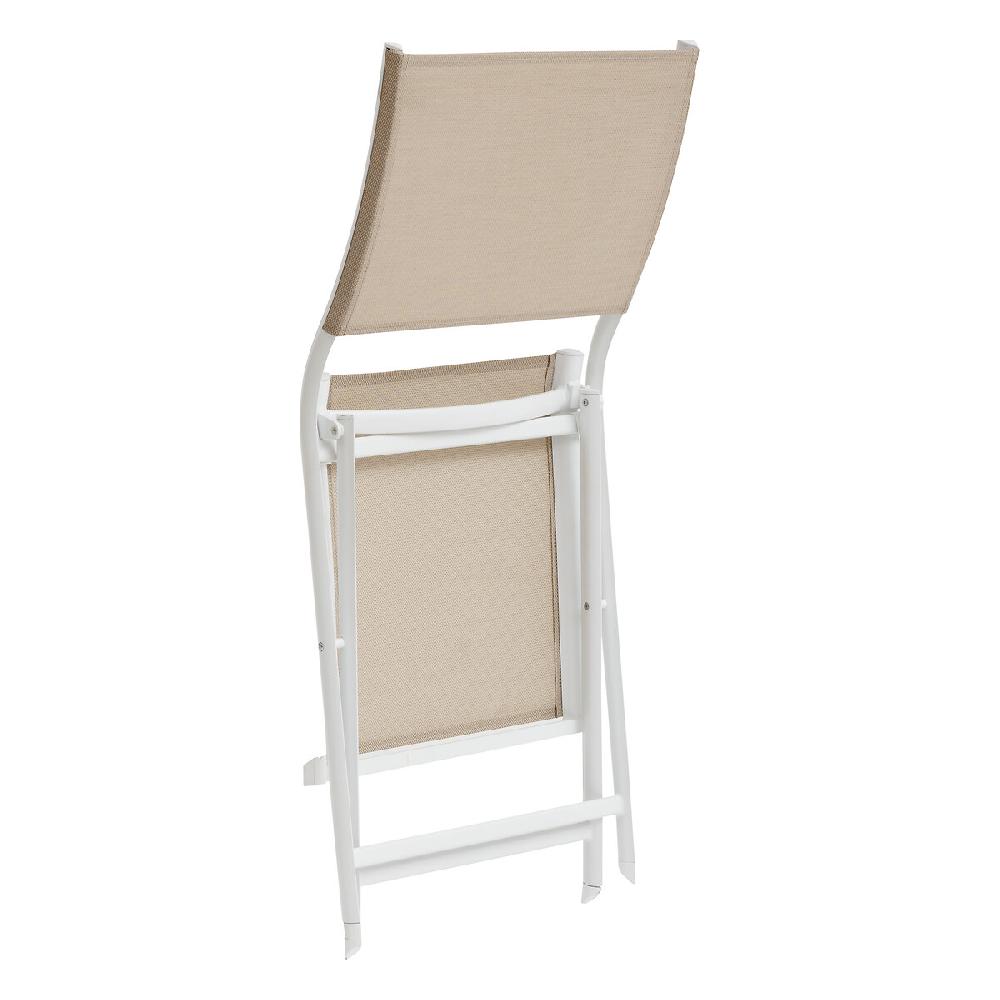 Hesperide Lot De 4 Chaises De Jardin Pliantes AXANT Lin & Blanc