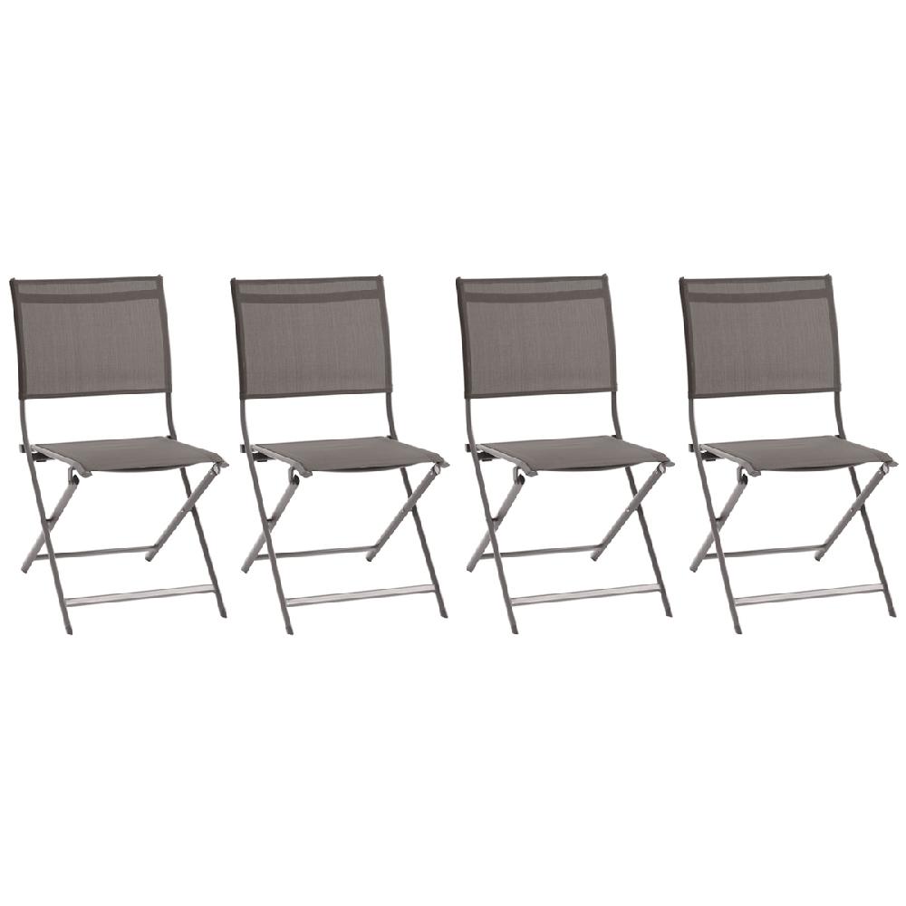 hesperide Lot de 4 chaises de jardin pliantes AXANT Wengé & Praline