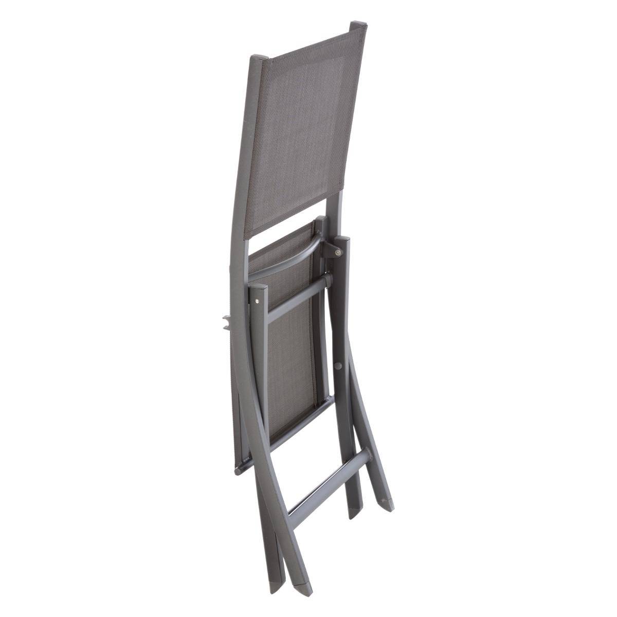 Hesperide Lot De 4 Chaises De Jardin Pliantes ESSENTIA Anthracite & Graphite