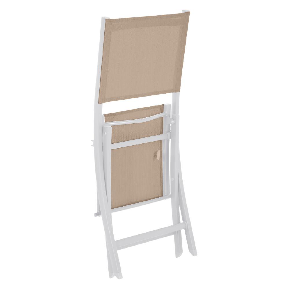 Hesperide Lot De 4 Chaises De Jardin Pliantes ESSENTIA Lin & Blanc