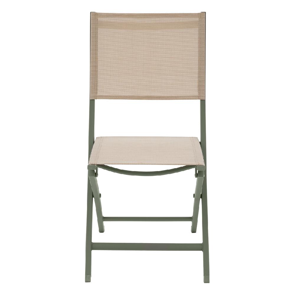 Hesperide Lot De 4 Chaises De Jardin Pliantes ESSENTIA Lin & Vert Laurier