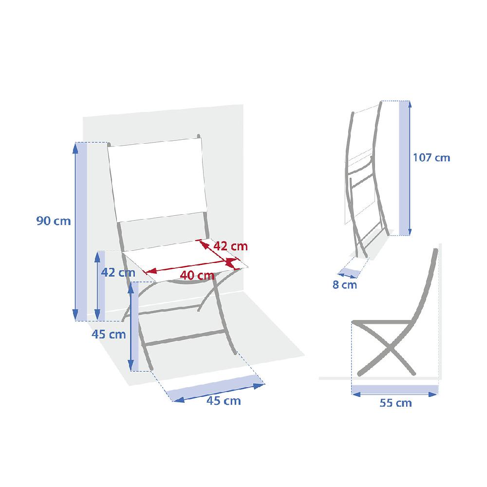 Hesperide Lot De 4 Chaises De Jardin Pliantes ESSENTIA Wengé & Praliné