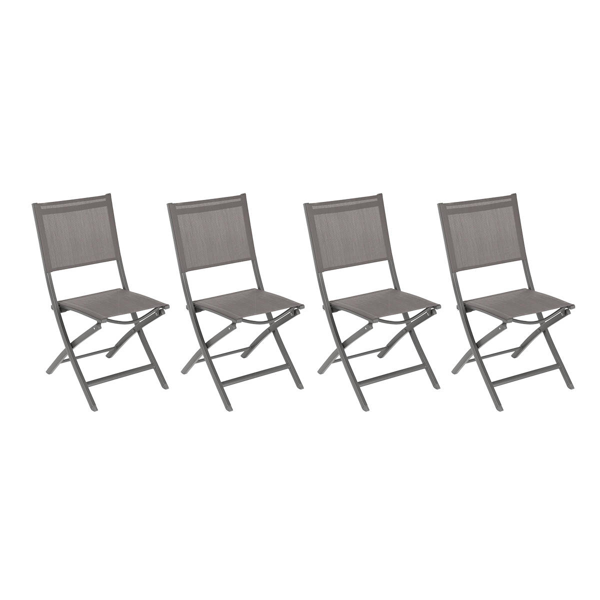 hesperide Lot de 4 chaises de jardin pliantes ESSENTIA Wengé & Tonka