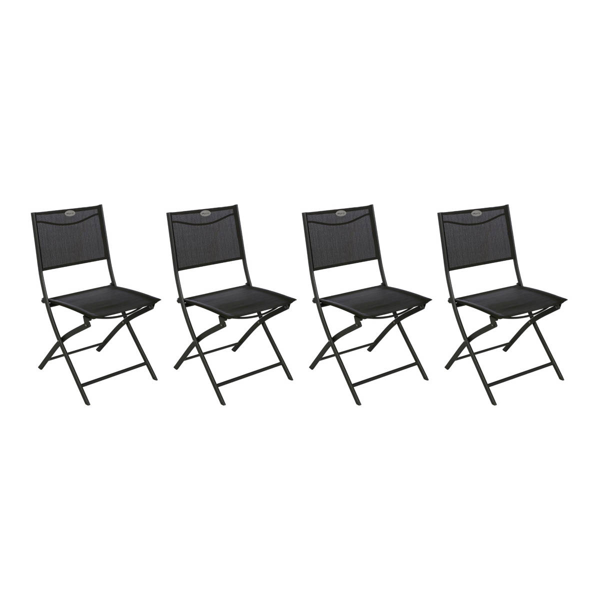 hesperide Lot de 4 chaises de jardin pliantes MODULA Anthracite & Graphite