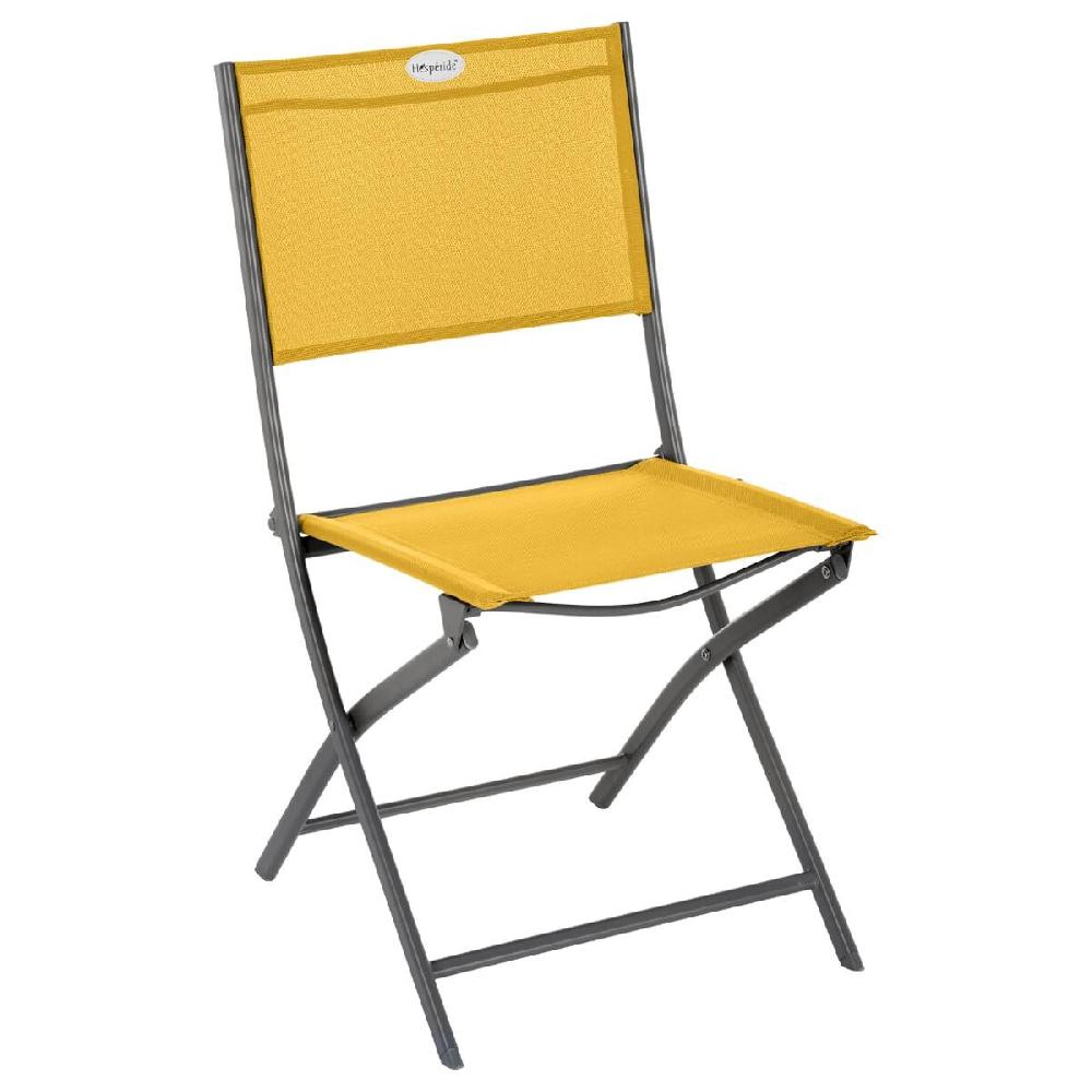 Hesperide Lot De 4 Chaises De Jardin Pliantes MODULA Jaune Moutarde & Graphite