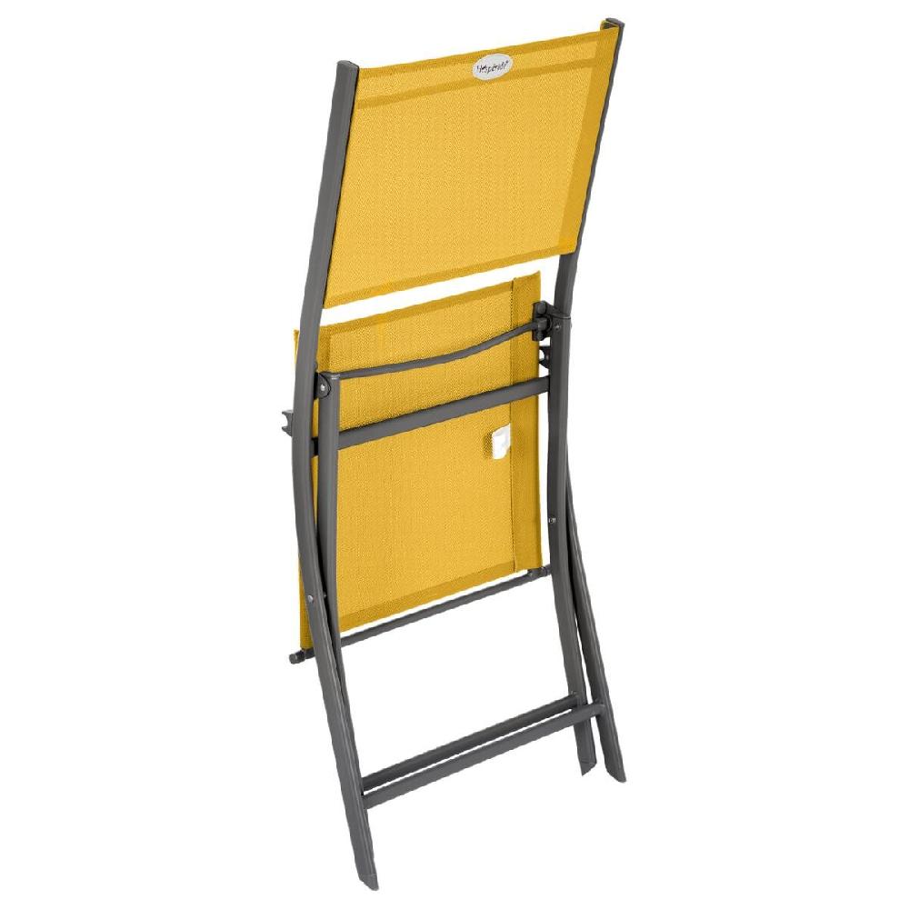Hesperide Lot De 4 Chaises De Jardin Pliantes MODULA Jaune Moutarde & Graphite