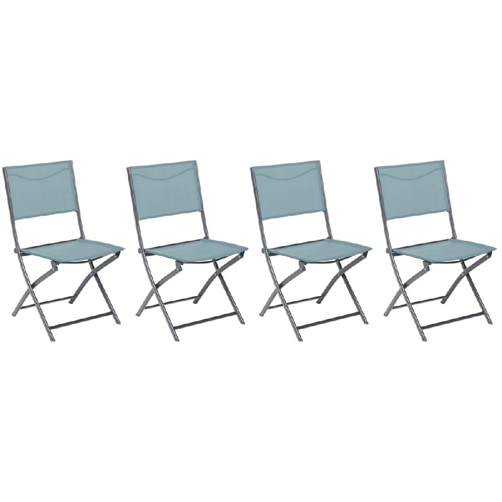 hesperide Lot de 4 chaises de jardin pliantes MODULA Vert jade & Graphite