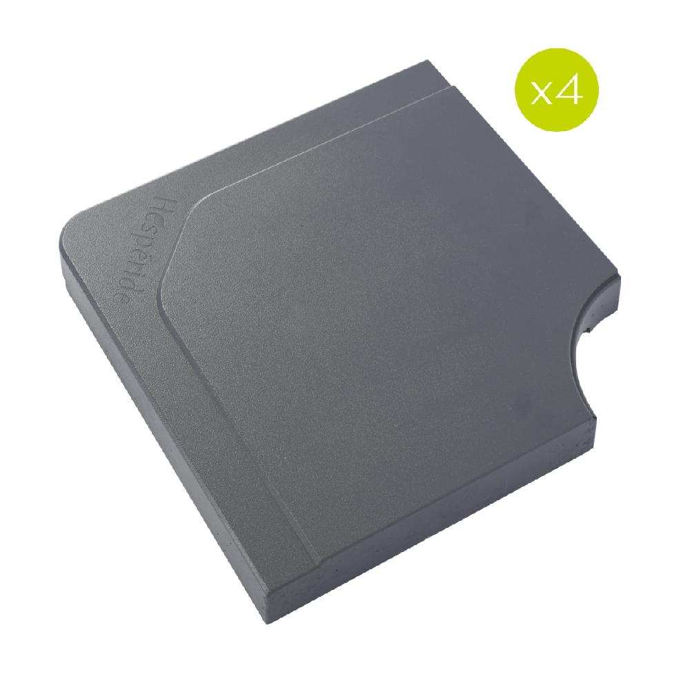 hesperide Lot de 4 dalles pour parasol STACIO Ardoise