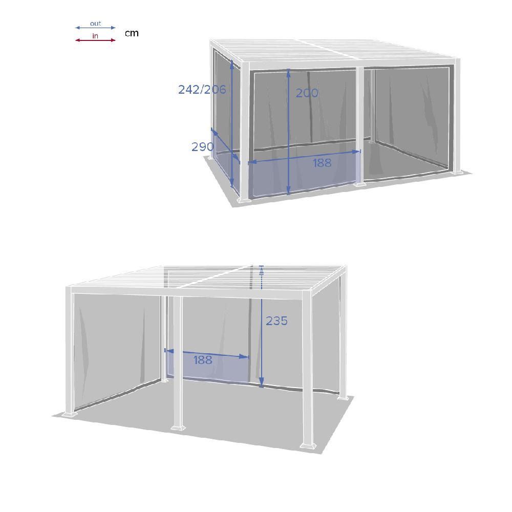 Hesperide Moustiquaire Pour Pergola Bioclimatique AVILA Graphite