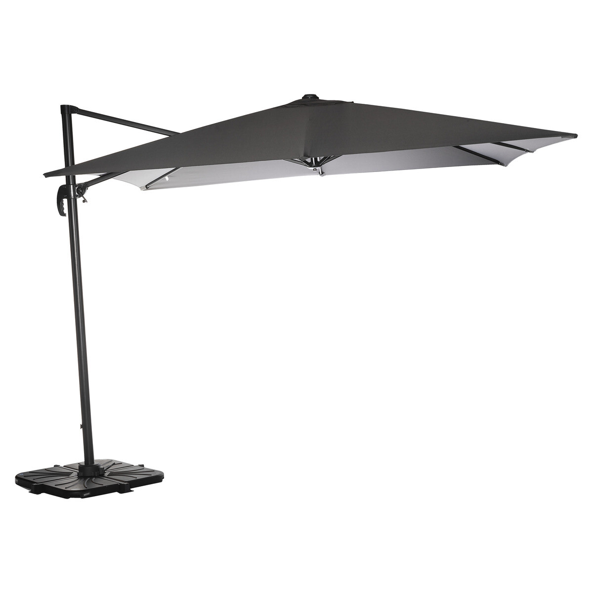 Hesperide Parasol Déporté Carré CAYO Ardoise & Anthracite